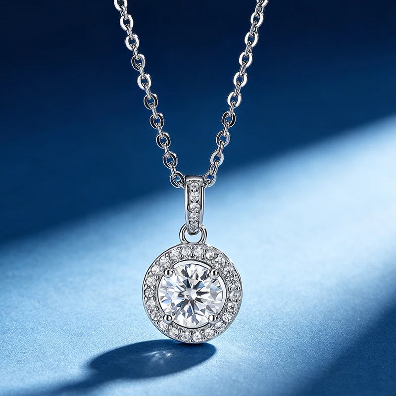 Moissanite sunflower Pendant Women's 925 Silver Necklace Comes with a GRA Certificate Perfect for Anniversaries and Parties