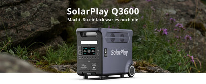 SOLARPLAY 3600W Portable Power Station 3840Wh Large Capacity Emergency Backup Power Q3600 Supply 400W Foldable Solar Panel Kit for Outdoor Camping RV Off-Grid Use