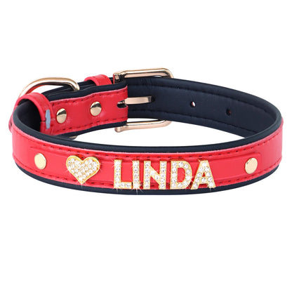 Personalized Small Dogs Chihuahua Collar Bling Rhinestone Dog Collars Free Custom Pet Dogs Cats Name Charms Pet Accessories