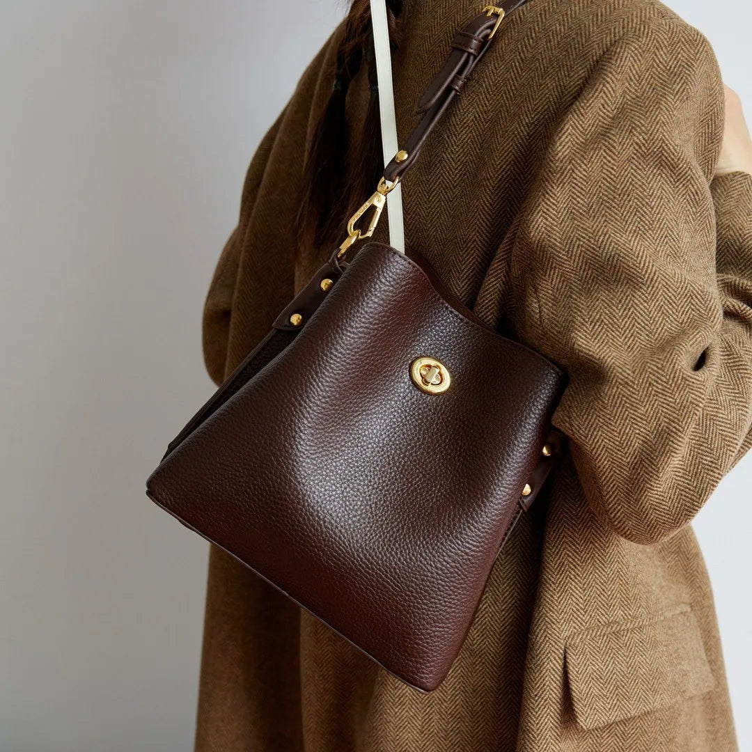 Fashion Women PU Leather Handbags Large Capacity Fashion Female Bucket Shoulder Bag Ladies Messenger Bag Purses and Handbags