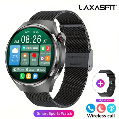 LAXASFIT 1.52" HD Smart Watch Game Dial Dynamic Dial Bluetooth Call Voice Assistant Fitness Tracker Wireless Charging
