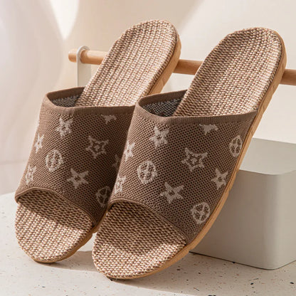 Hemp Women's Slippers Home Spring Summer Luxury Designer Woman Shoes Flats Indoor Elegant Slides Fashion Soft Sole Lightweight