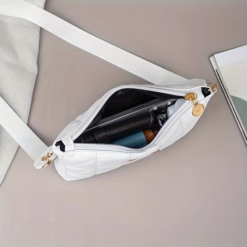 Fashionable Women's Crossbody Bag, Adjustable Shoulder Strap, Triangular Small Square Bag, Versatile Casual Chain Shoulder Bags