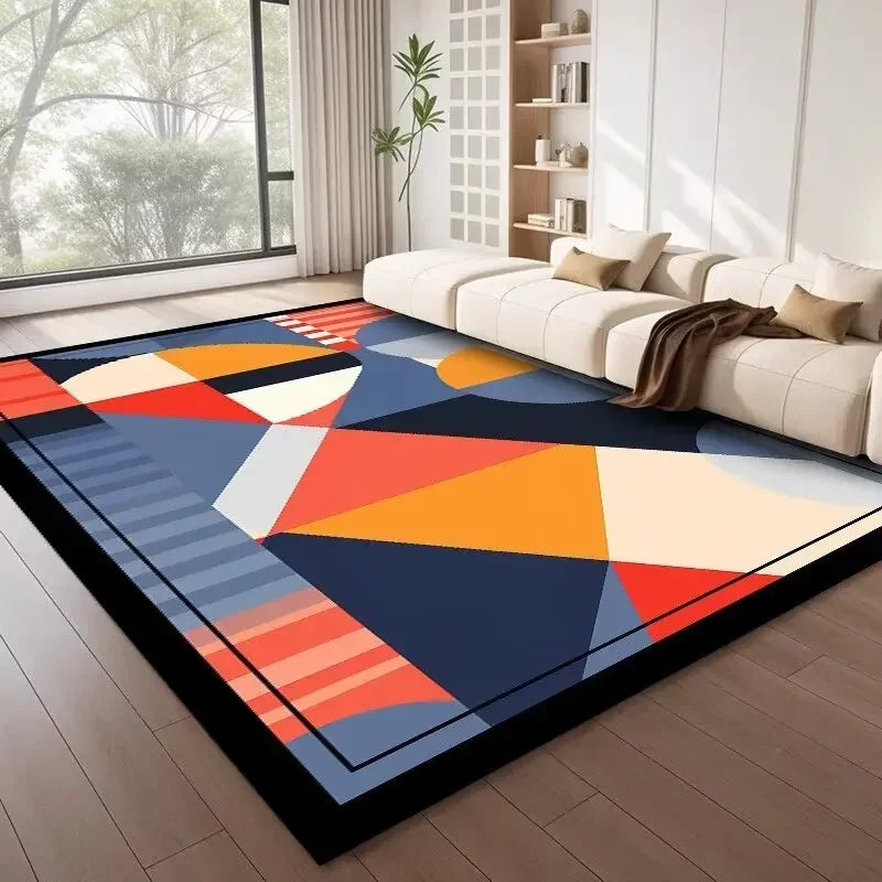 Nordic Style Geometric Large Rugs for Living Room Modern Decoration Home Carpet Light Luxury Bedroom Rug  Washable Mat