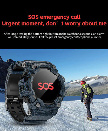 HY Digital LOKMAT Outdoor Smartwatch 1.32 Inch BT Call Smart Watch Men Sports Fitness Tracker Compass Smartwatch for Android IOS