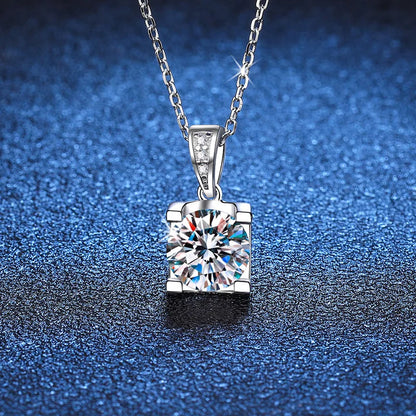 0.5-2CT D Color Moissanite Woman Pendant Sier Necklace For Women Chains Party Bridal Fine Jewelry 925sterling Silver Necklace