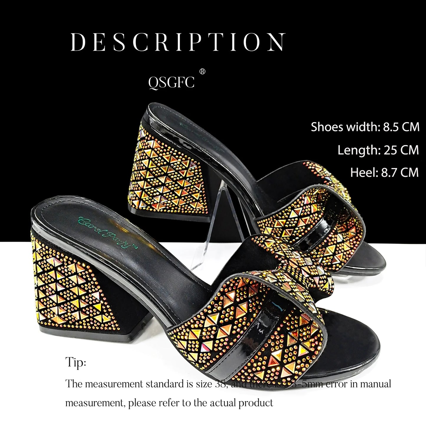 QSGFC Italian Style Women Banquet Shoes And Bag With Rhinestone Decoration Three-Dimensional Small Bag Match Women High Heel