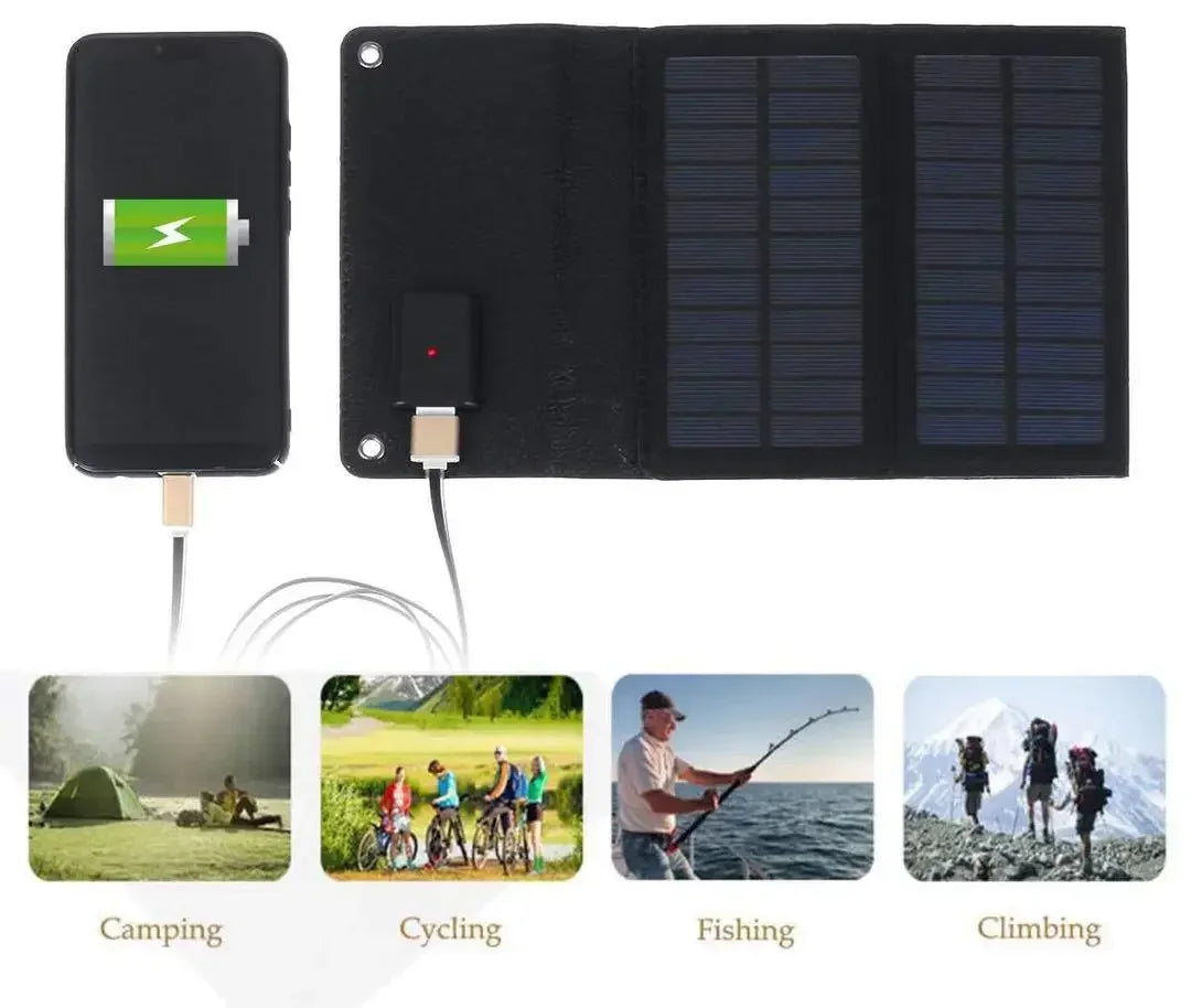 40W/70W Foldable Phone and Computer Fast Charging USB Waterproof Solar Panel Suitable for Camping and Hiking