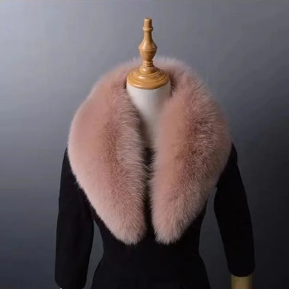 Winter Real Fox Fur Collar Woman Furry Natural Raccoon Fur Scarf Shawls Luxury Neck Warmer Wraps For Coat Fur Scarves Large Size