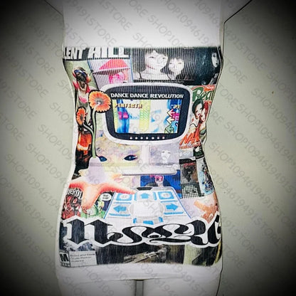 Y2k Clothes Baby Tees Summer Tops Streetwear Harajuku Graphic Cartoon T-shirt Vintage Crop Tops Wome clothes shoujo girl style