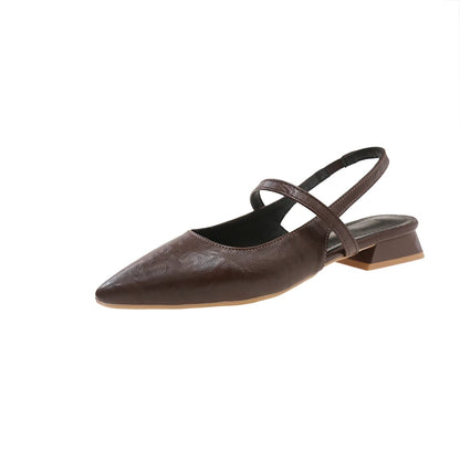 Luxury Summer Pointed Toe Women Sandals Fashion Singbacks Mules Shoes Ladies Elegant Low Heel Stripper Party Sandalias