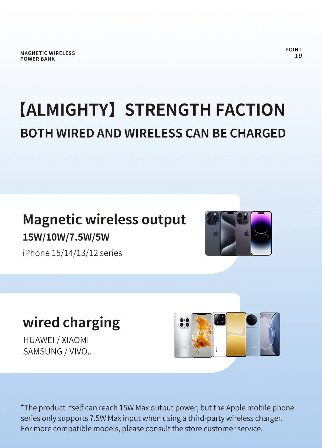 IDMIX Power Bank Magnetic Wireless Charging 10000mAh Portable with Bracket Power Bank for iPhone 12 13 14 15 and Android Phone