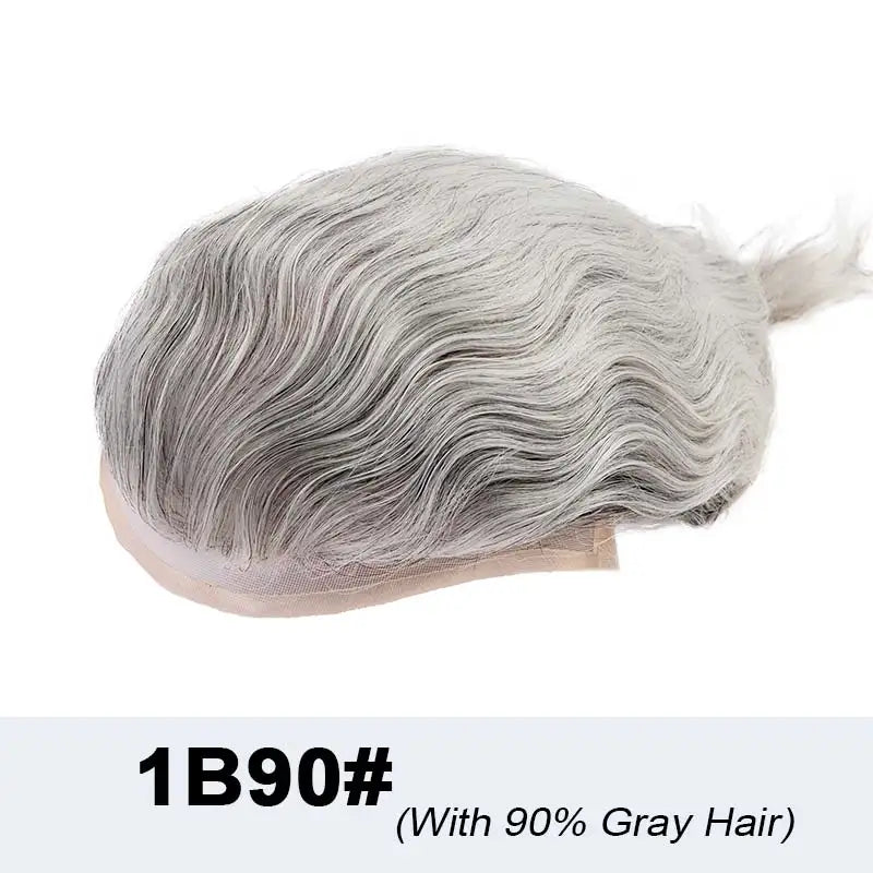 Toupee French Lace In Front Wigs For Man Mono Lace Men's Hair Prosthesis Men's Wigs Human Hair Mono PU Wig Male Hair Prosthesis
