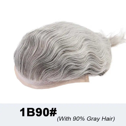 Toupee French Lace In Front Wigs For Man Mono Lace Men's Hair Prosthesis Men's Wigs Human Hair Mono PU Wig Male Hair Prosthesis