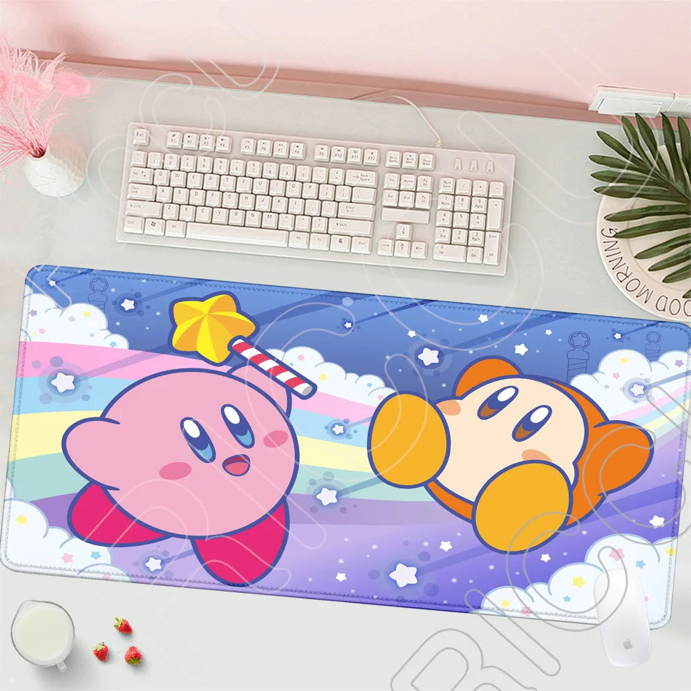 HD Printing Mouse Pad Laptop Extended protective Pad Computer Game Mousepad Cartoon K-Kirby PC Accessories Keyboard XXL Desk mat
