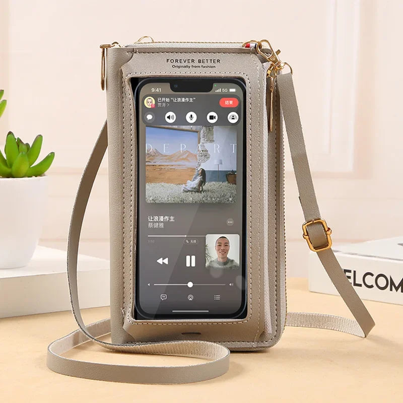 Women Crossbody Bags Touch Screen Cell Phone Purse 2023 Fashion Shoulder Bag Mobile Mini Wallet Card Holder Handbag for Female
