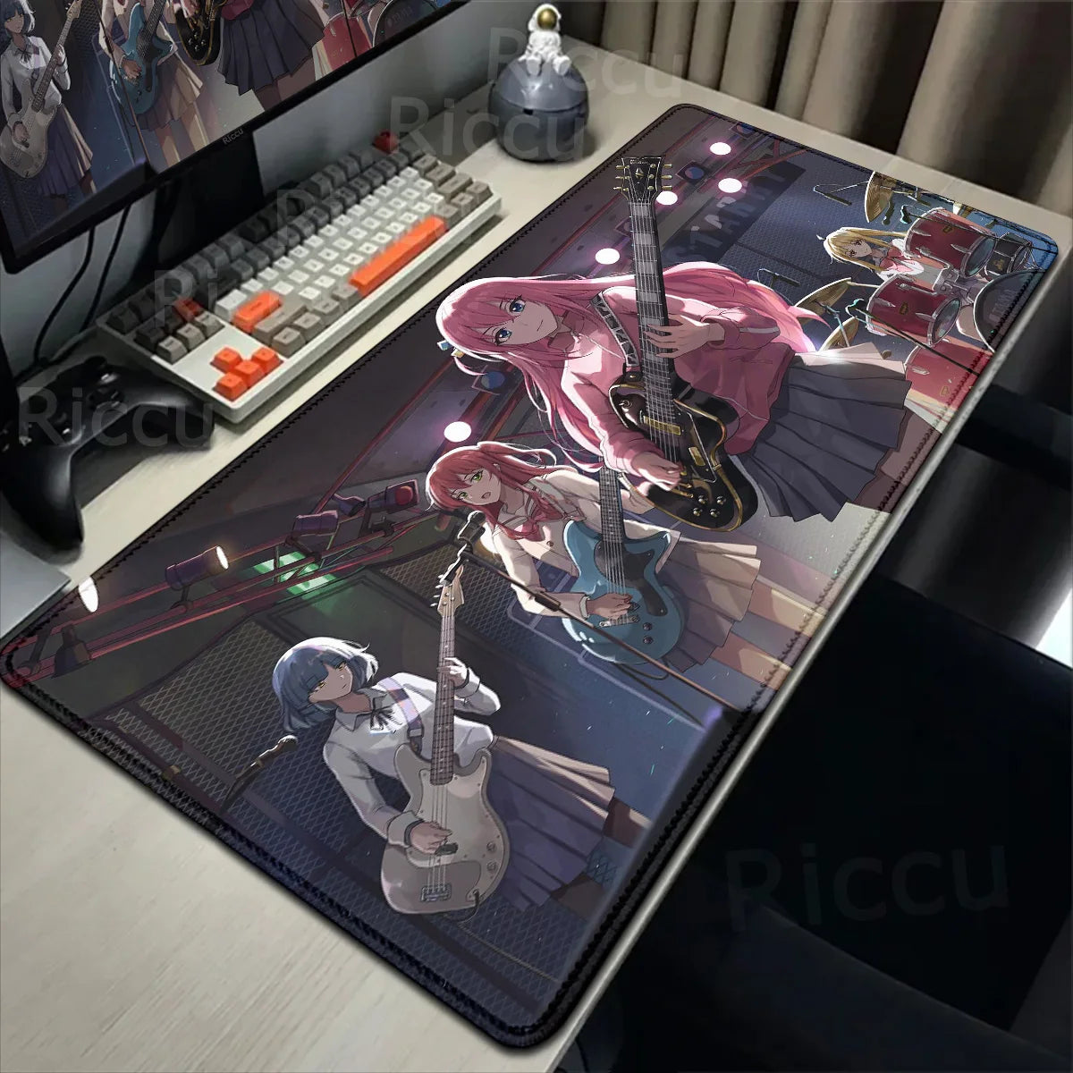 Anime HD Print Mouse Pad Bocchi The Rock Large Gaming Mousepad Rubber Computer Mouse Mat Gamer Locking Edge Accessories Non-slip