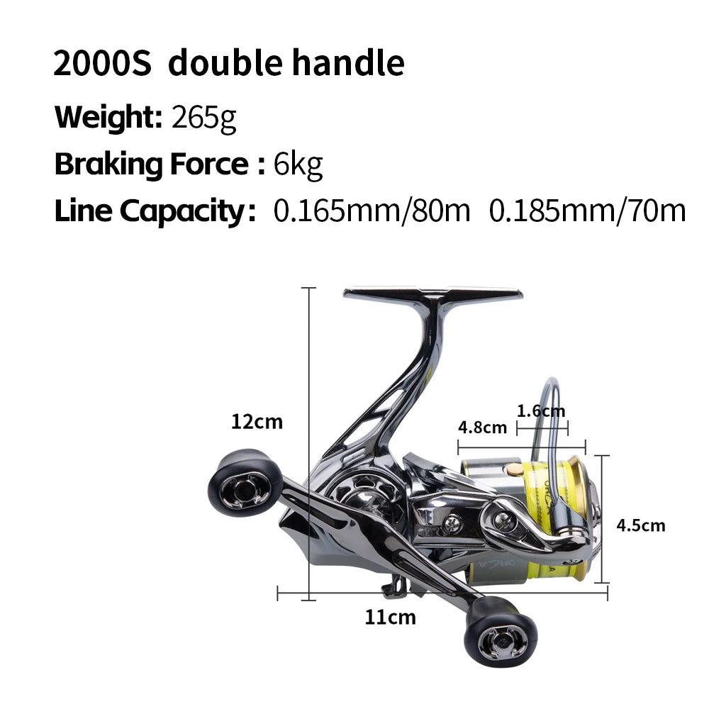 FISHINGFANS ORCA D01 Spinning Reel 5.2:1  5+1BB 6KG Max Drag,Lightweight CNC Spool for Lure Fishing,Smooth Power Transmission
