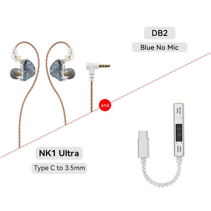 NICEHCK DB2 Wired Earbud IEM 1DD+1BA Hybrid Dual Driver HiFi Earphone With 0.78 2Pin Interface Warm Vocal Music In Ear Monitor
