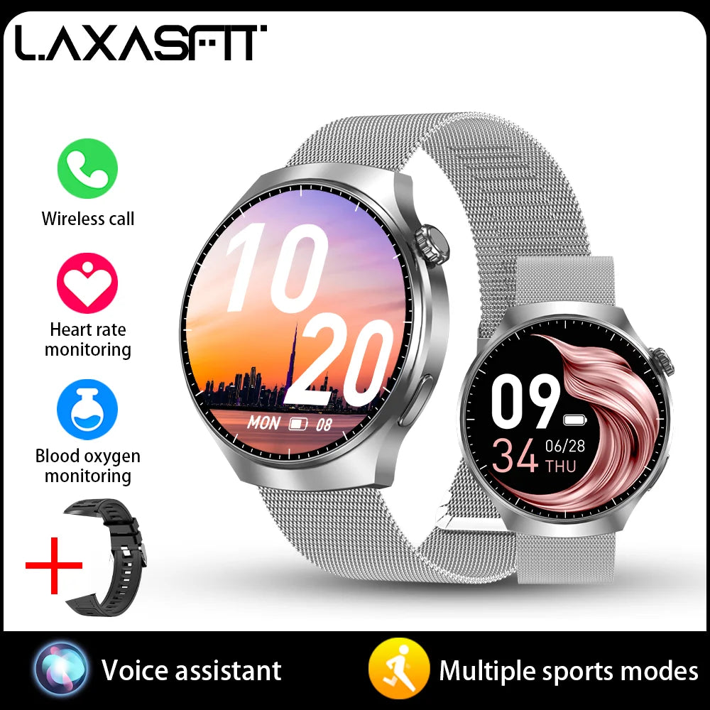 LAXASFIT 2026 New Smartwatch 1.52-inch HD Display Wireless Charging Bluetooth Calling Men's Sports Smart Watch