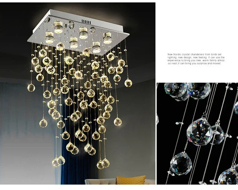 Modern Led Crystal Chandelier For Living Dining Room Luxury Kitchen Indoor Lighting Creative Home Decor Lamp K9 Cristal Lustre