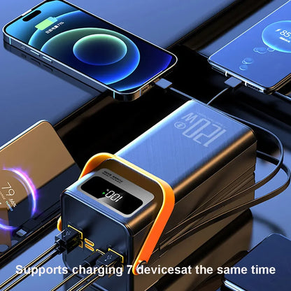 Portable Power Bank 30000mAh 60000mAh 120W Fast Charging Emergency Power Station with LED Charger for Home Camping And Phone