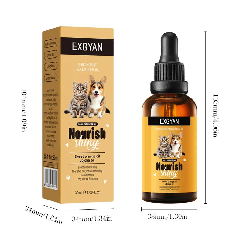 Pet dogs, cats, nourishing and brightening hair care essential oils, smooth and long-lasting fragrance, deodorizing