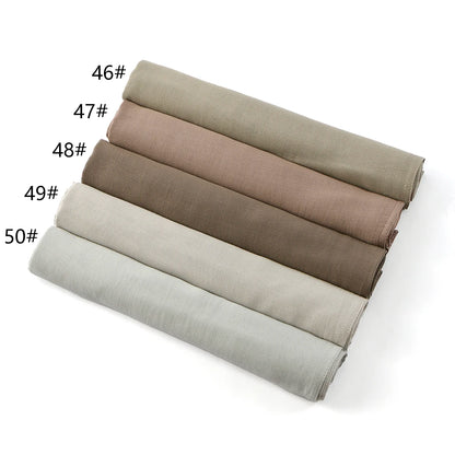 Fashion Muslim Hijab For Women Cotton Rayon Modal Hijab Scarf Solid Color Headscarf Wraps Islamic Headband Turban Veils 185*75CM