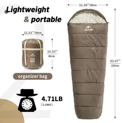 Naturehike MJ600 Sleeping Bag Portable Waterproof 4 Season Cotton Sleeping Bag Outdoor Hiking Travel Camping Sleeping Bag