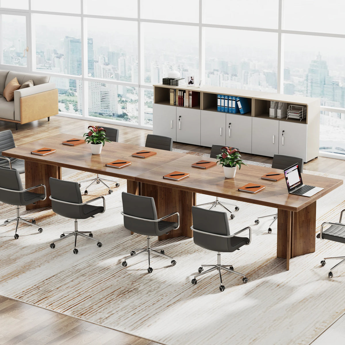 Tribesigns 63-inch Executive Desk, Vintage Home Office Computer Desk with Large Tabletop, Farmhouse Wood Writing Conference Tabl