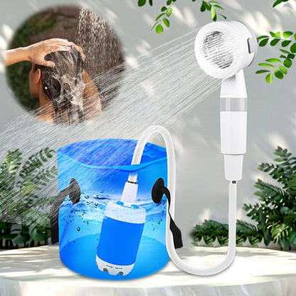 Portable Camping Shower Pump with Digital Display 4000mAh Upgraded Rechargeable Electric Shower Pump Camping Beach Dormitory