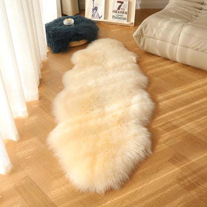 Long Strip Carpet Fluffy Soft Faux Fur Plush Bedroom Bedside Carpets Girl's Room White Home Decoration Rugs Furry Chair Cushion