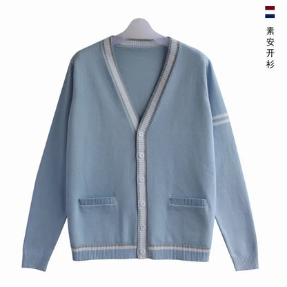 Japanese JK Uniform Cardigan Class Uniform British Student School Uniform Knitted Sweater