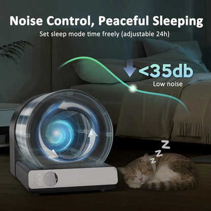 Self Cleaning Litter Box for Multiple Cats, Automatic Cat Litter Box Large Capacity, Stainless Steel Drum with App, Customized