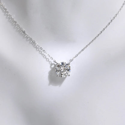 JoyceJelly 1/2/3/5 Carat Moissanite Necklace for Women 925 Sterling Silver Wedding Bridal Fine Jewelry for Women