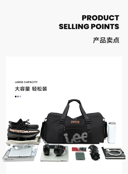LEE Smart Gym Duffel Bag with Shoe Compartment Dry Wet Bag Men Women Waterproof Large Size Sport Training Luggage Travel Bag