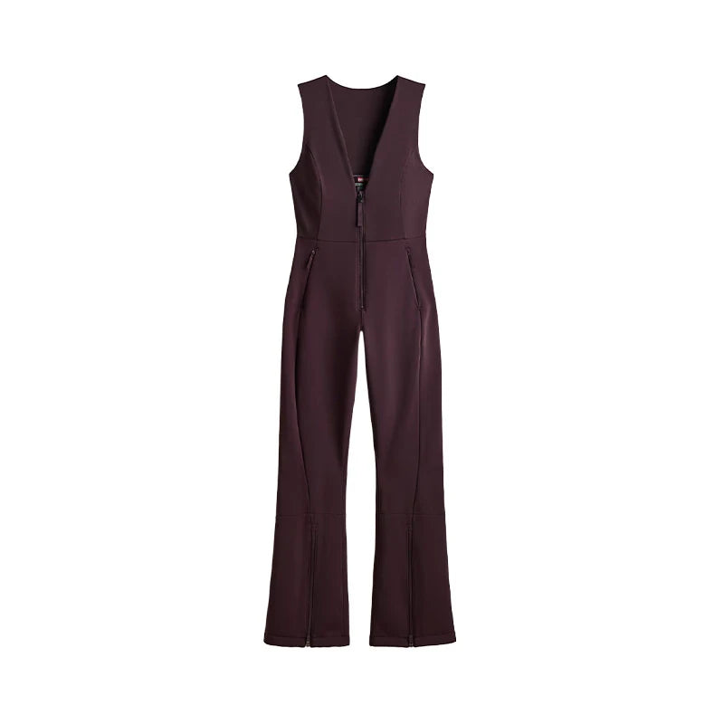 Women's Chic White Hooded Ski Jumpsuit with Waist Belt Warm Snowproof One-Piece Snow Wear Winter Sports Fashion Lady Snowsuit