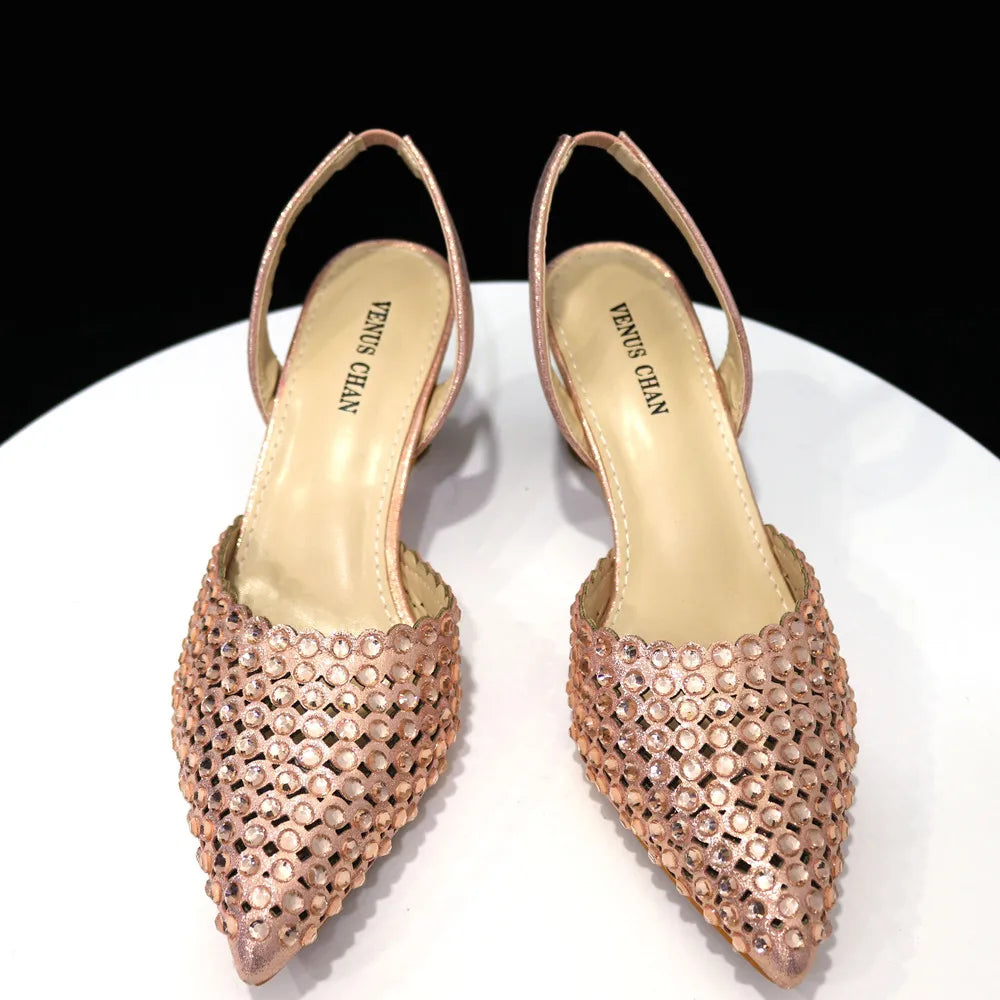 Fashion Summer 2023 Beads Decorated Muffin Bottom Sandals Wear Comfortable And Versatile Elegant Ladies Shoes And Bag Set