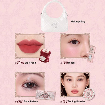 Flower Knows Strawberry Cupid Professional Makeup Set For Women Full Kit Gift Box Eyeshadow Lip Cream Blush Compact Powder Sets