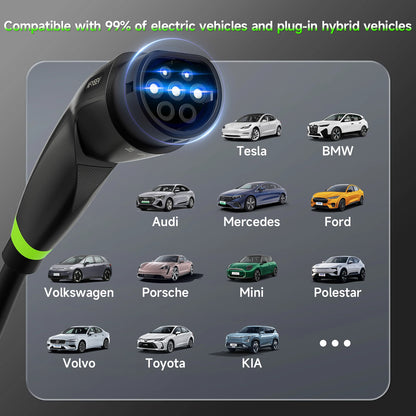 Puppyfc 7KW EV Charger Portable Cable Type2 IEC62196-2 Type1/GBT Electric Car Wallbox Home 32A  Charging Station CEE Plug