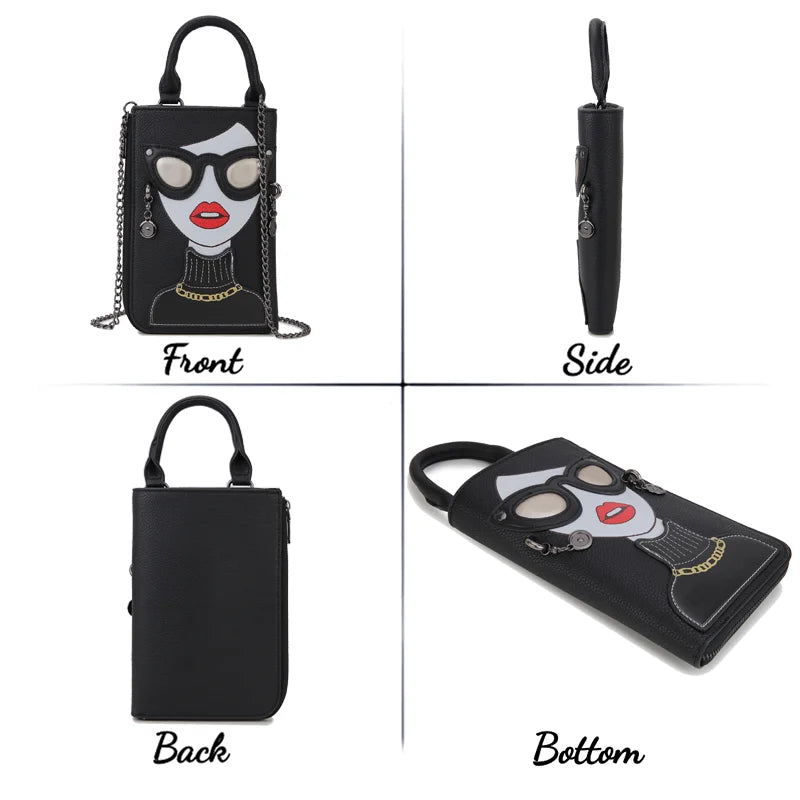 Sexy Lady Face Purses and Handbags for Women Fashion Designer Chain Shoulder Bag Party Clutch Funky Female Crossbody Bags 2022