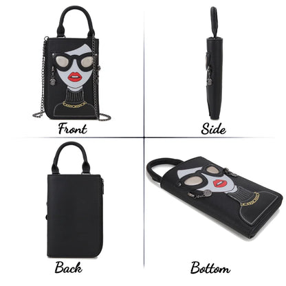 Sexy Lady Face Purses and Handbags for Women Fashion Designer Chain Shoulder Bag Party Clutch Funky Female Crossbody Bags 2022