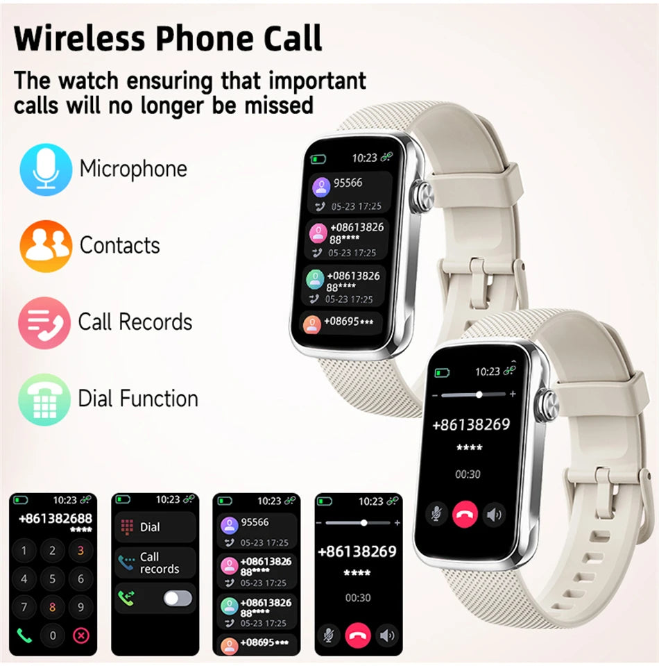 LIGE 1.47'' Smart Watch Women Men Smart Bracelet Heart Rate Step Count Sport Fitness Health Monitor Waterproof Smartwatch Ladies