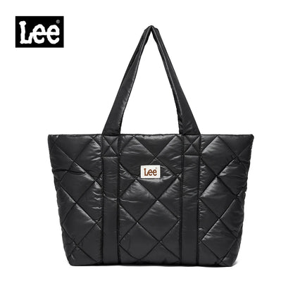 LEE Large Soft Puffer Bag Women Big Size College Students Laptop Book Quilted Tote Bag Lady Down-filled Shopping School Bags