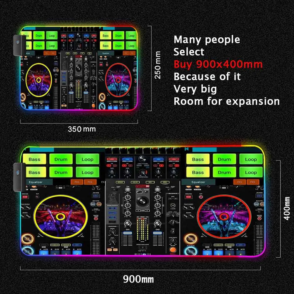 Dj Console Table Computer Desk Pc Mat Extra Large Mouse Pad XXL Carpet Led Large Mousepad Mice Mats with Backlight Keyboard Pad
