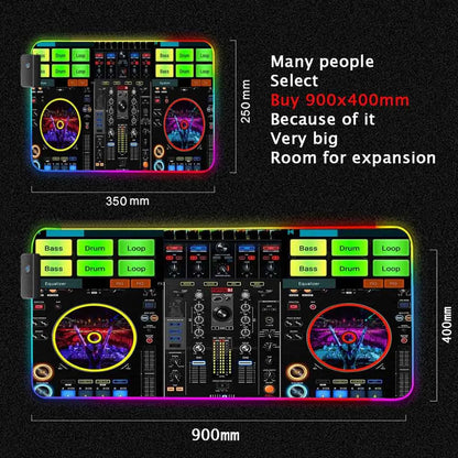 Dj Console Table Computer Desk Pc Mat Extra Large Mouse Pad XXL Carpet Led Large Mousepad Mice Mats with Backlight Keyboard Pad