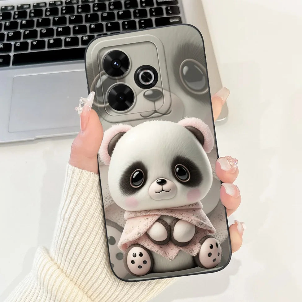 Casing For Redmi 13 Case 13 5G Cute Cat Fashion Luxury Flowers Silicone Shockproof Back Cover For Redmi 13 5G Phone Case Bumper