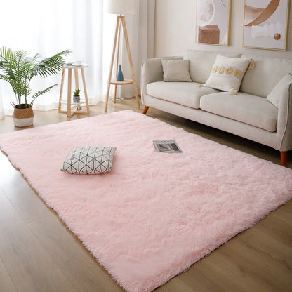 White Fluffy Hall Carpet Modern Living Room Bedroom Home Decor Large Mats Thickened Non-Slip Girl Children's Room Pink Furry Rug
