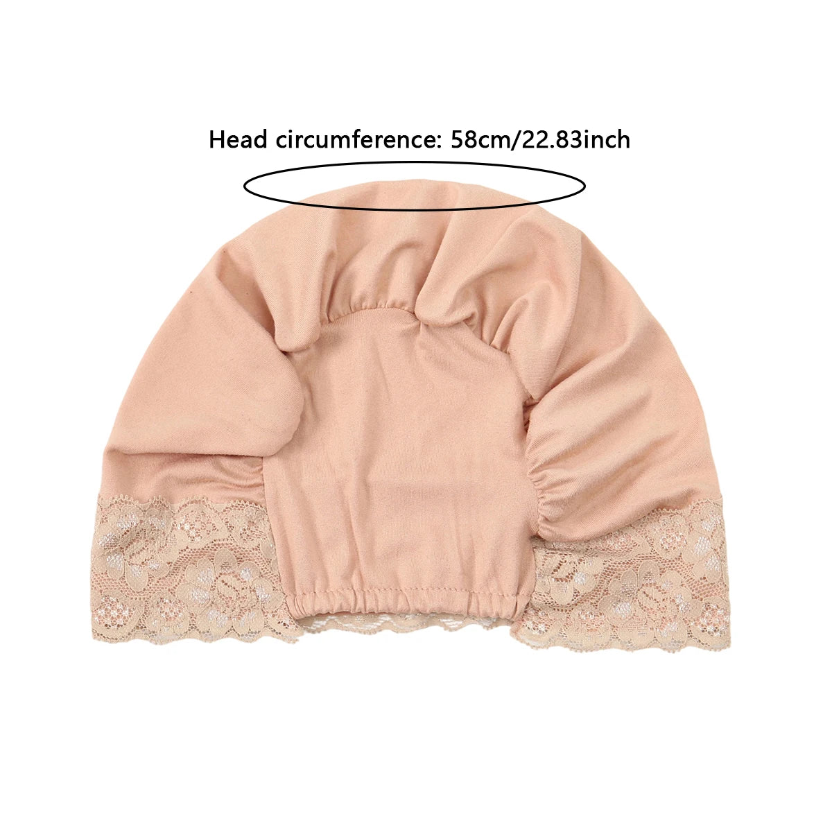 2026 New Lace Elastic Headscarf Cap Solid Color Base Cap Hair Care Cap Muslim Turban Hat Hijab Islamic headscarf Women's Hijabs