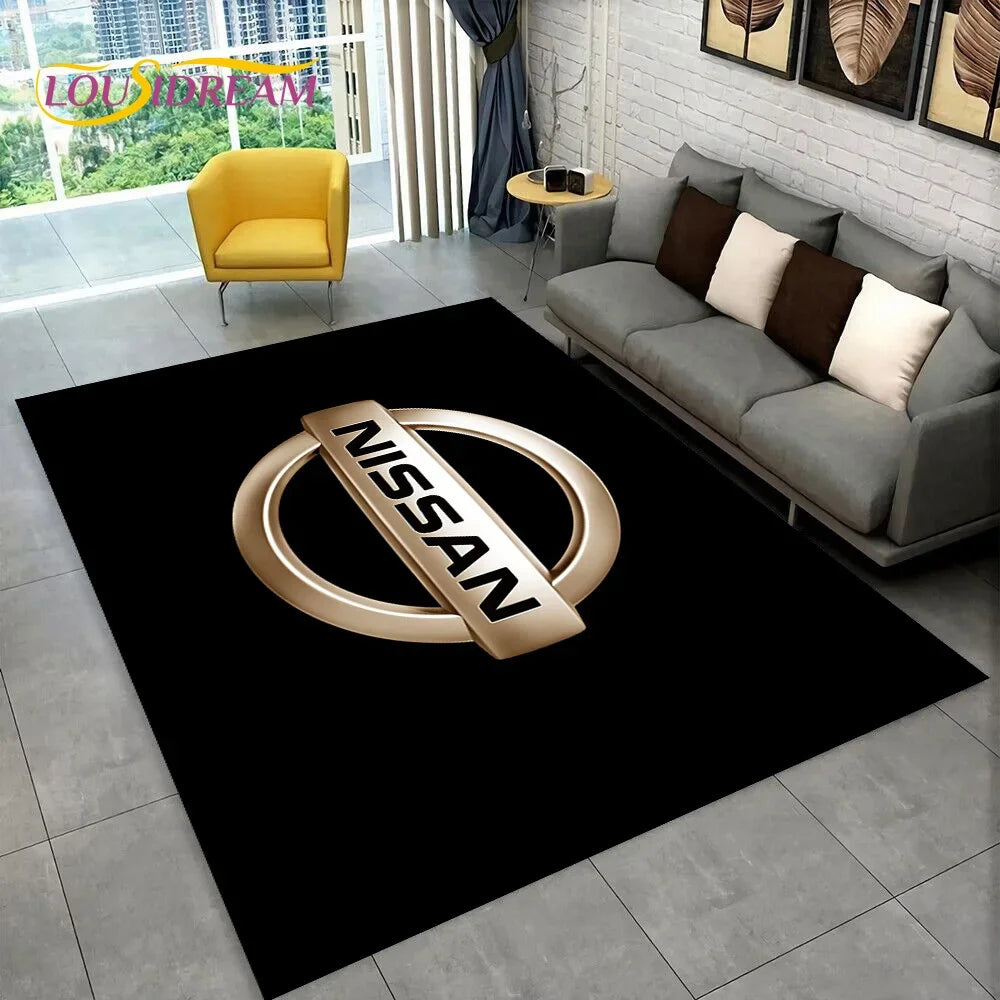 GTR Racing Car N-Nissan Logo 3D Carpet Rug for Home Living Room Bedroom Sofa Motorcycle Doormat Decor,kid  Area Rug Floor Mat